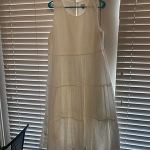 Womens White Tiered Maxi Dress